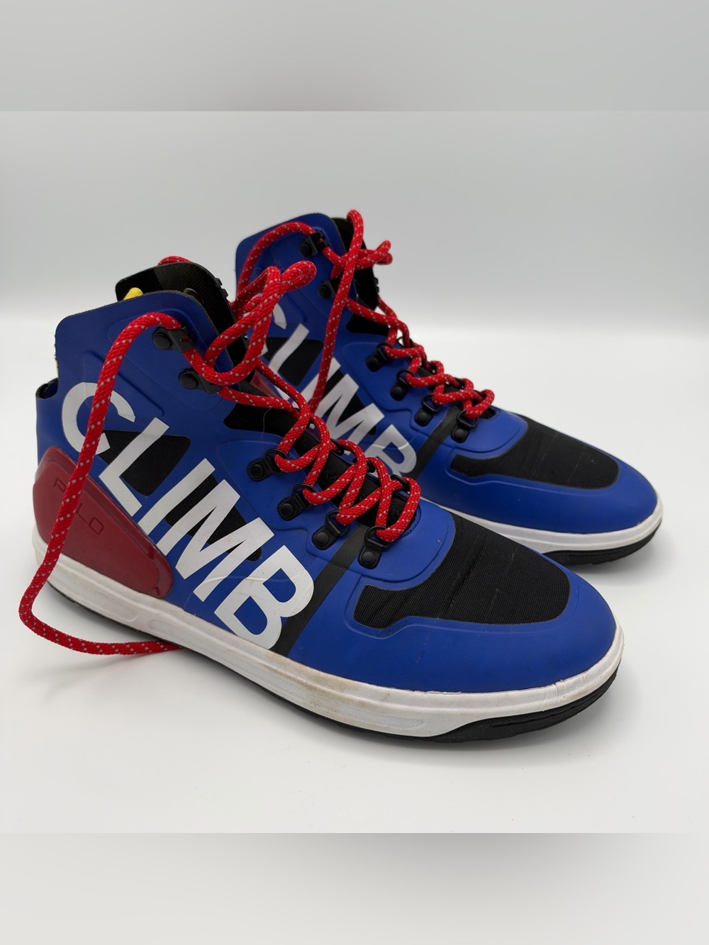 Polo Ralph Lauren Alpine 200 CLIMB High Top Sneakers Mens 9.5D Blue Red